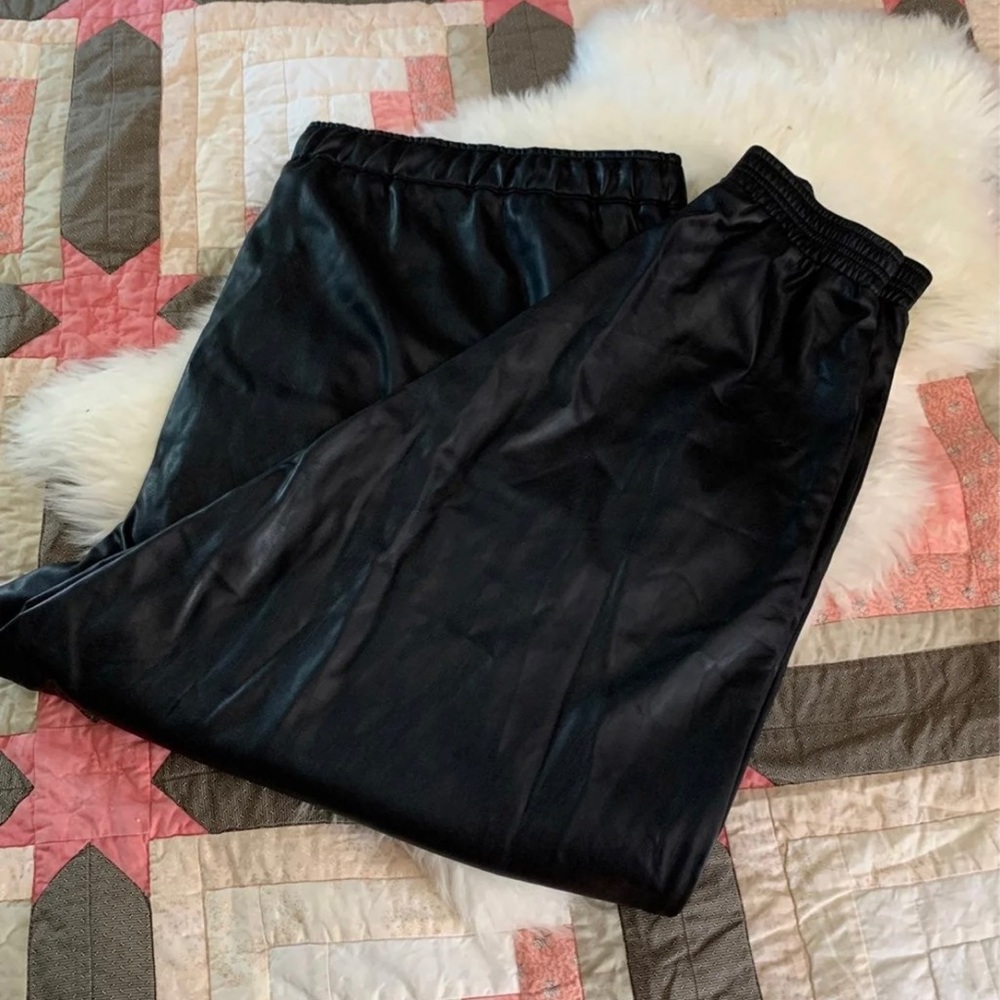ASOS Curve Faux Black Leather Joggers